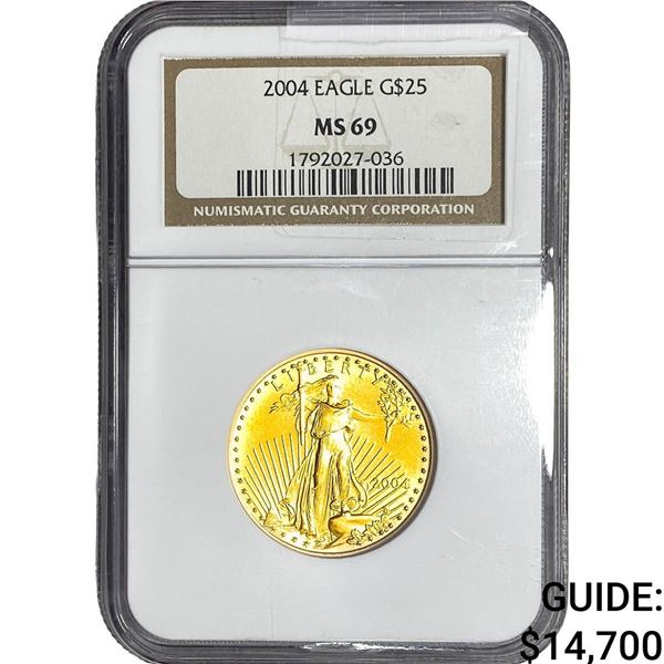 2004 1/2oz Gold Eagle $25 NGC MS69