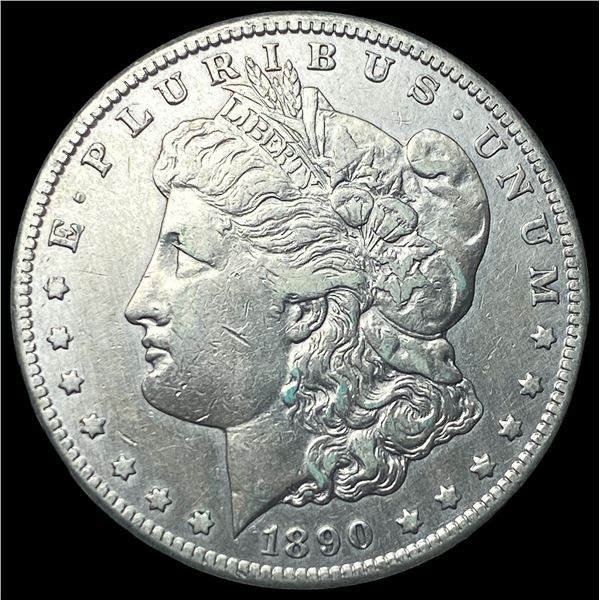 1890-CC Silver Morgan Dollar NEARLY  UNCIRCULATED