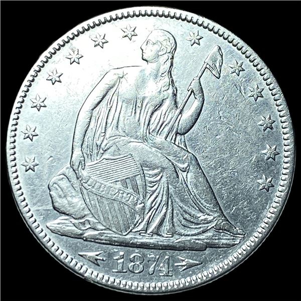 1874 Arrows Seated Liberty Half Dollar  CLOSELY UNCIRCULATED