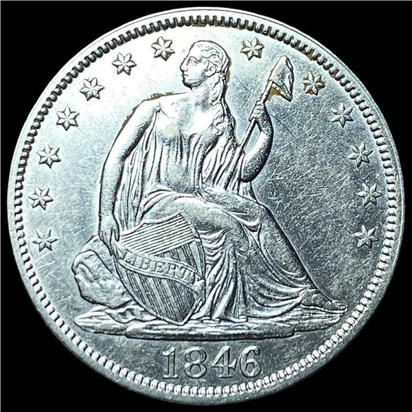 1846 Silver Seaterd Liberty Half Dollar  CLOSELY UNCIRCULATED