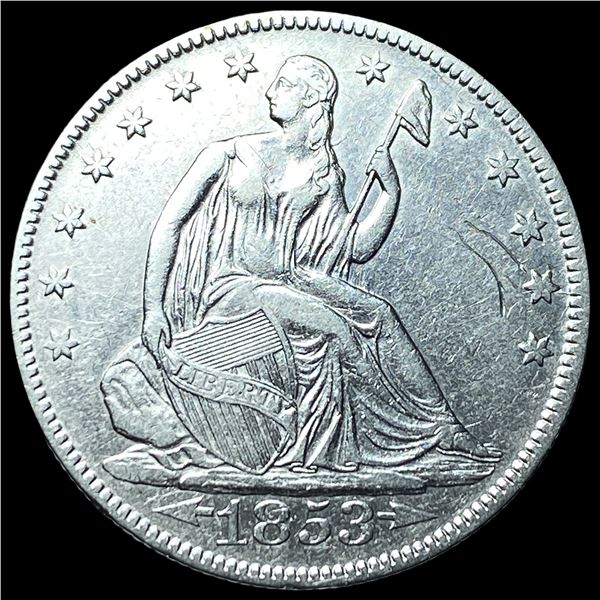 1853-O Arrows/Rays Seated Liberty Half Dollar  CLOSELY UNCIRCULATED