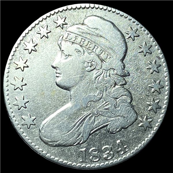 1834 Capped Bust Silver Half Dollar ABOUT  UNCIRCULATED