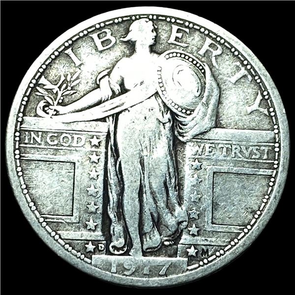 1917-D Type 1 Standing Liberty Quarter NICELY CIRCULATED