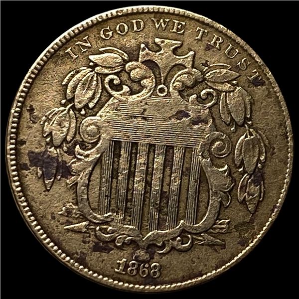 1868 Shield Nickel NEARLY UNCIRCULATED