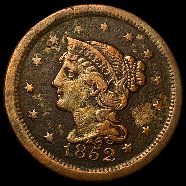 1852 Braided Hair Large Cent LIGHTLY CIRCULATED