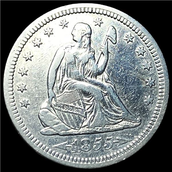 1855 Arrows Seated Liberty Quarter LIGHTLY CIRCULATED
