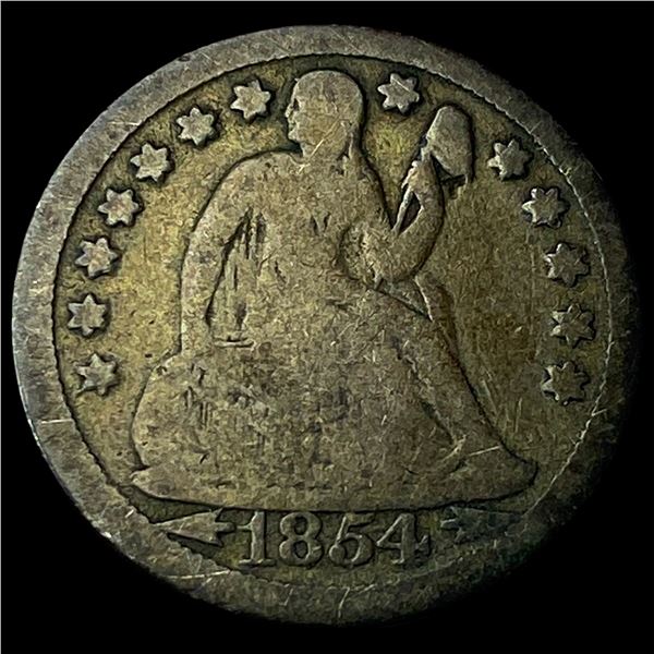 1854 Seated Liberty Dime NICELY CIRCULATED