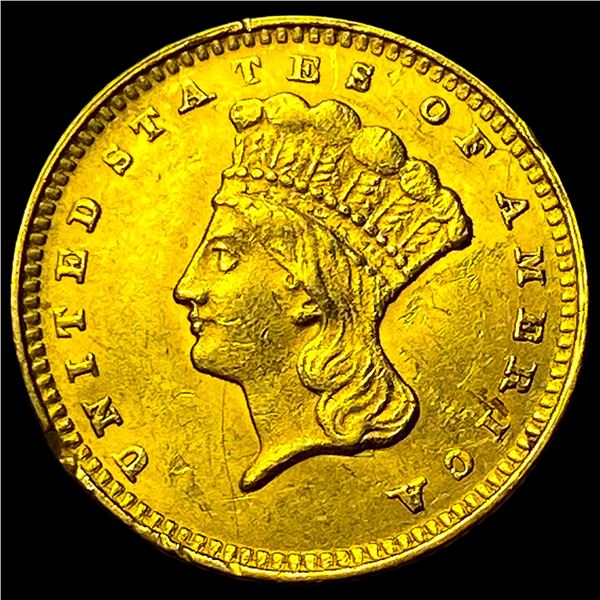 1874-S Gold $1 Indian Princess CHOICE AU