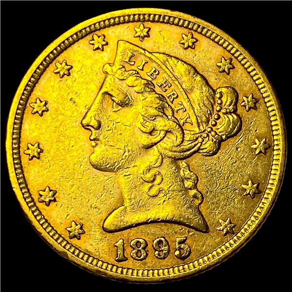 1895 Liberty Head $5 Half Eagle CHOICE AU