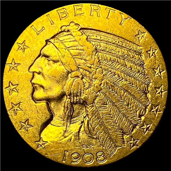 1908 Indian Head $5 Gold Half Eagle  UNCIRCULATED