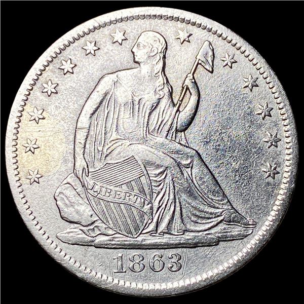 1863-S Silver Half Dollar CLOSELY  UNCIRCULATED
