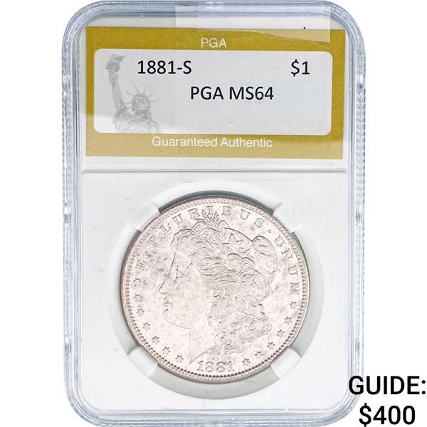 1881-S Morgan Silver Dollar PGA MS64