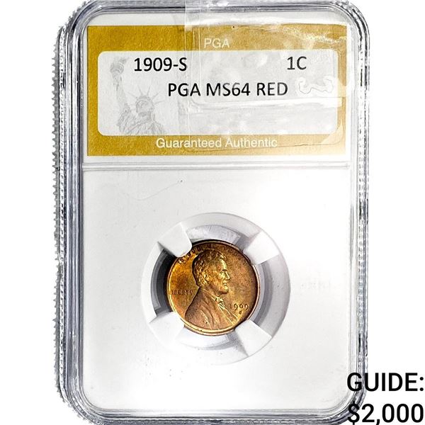1909 Wheat Cent PGA MS64 RED