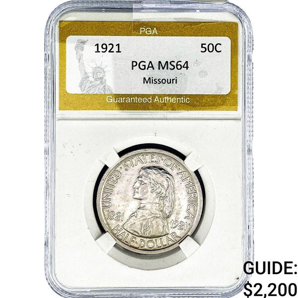 1921 Missouri Half Dollar PGA MS64