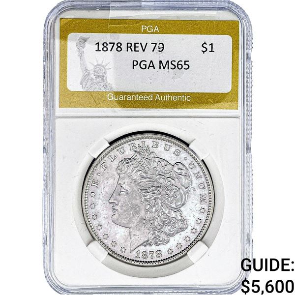 1878 REV 79 Morgan Silver Dollar PGA MS65