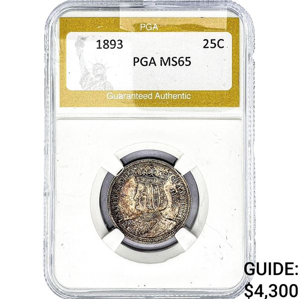 1893 Isabella Silver Quarter PGA MS65