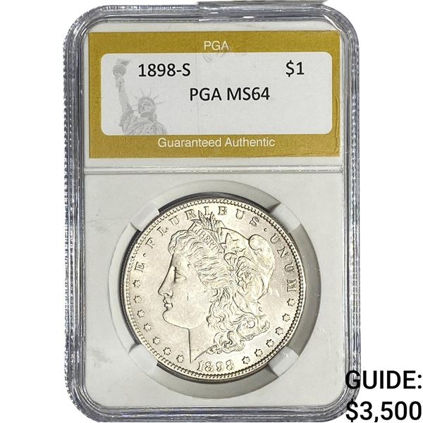 1898-S Morgan Silver Dollar PGA MS64