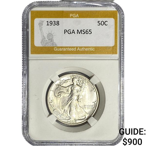 1938 Walking Liberty Half Dollar PGA MS65