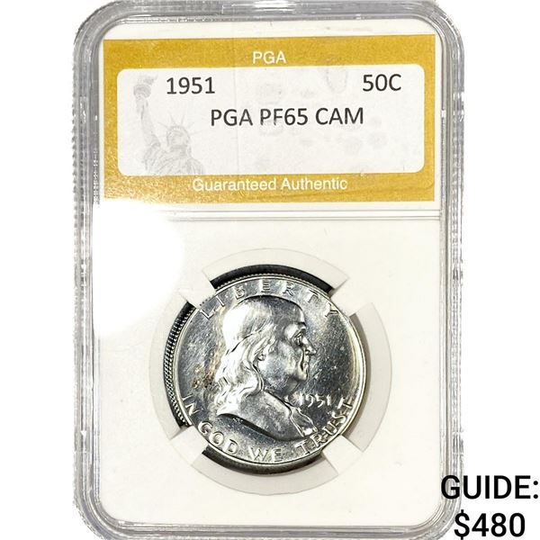1957 Franklin Half Dollar PGA PF65 CAM