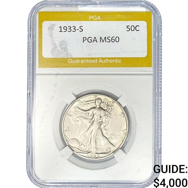 1933-S Walking Liberty Half Dollar PGA MS60