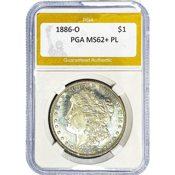1886-O Morgan Silver Dollar PGA MS62+ PL