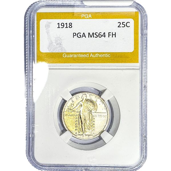 1918 Standing Liberty Quarter PGA MS64 FH