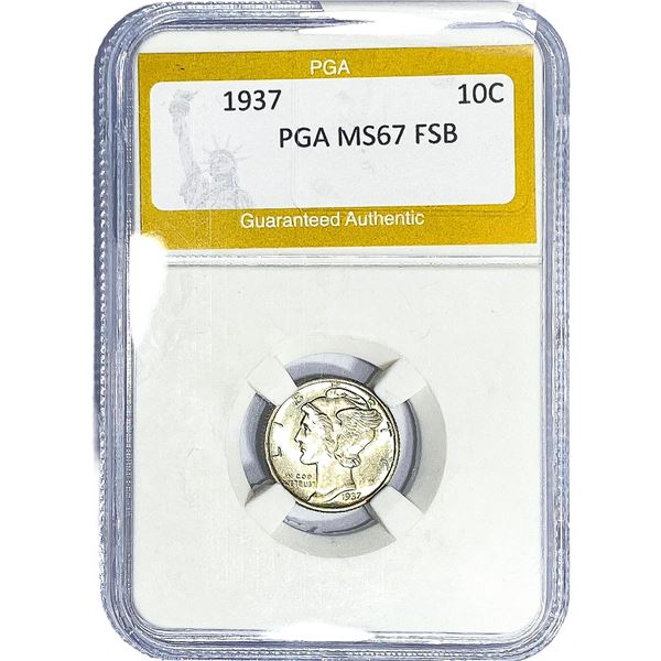 1937 Mercury Silver Dime PGA MS67 FSB