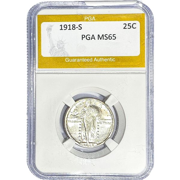1918-S Standing Liberty Quarter PGA MS65