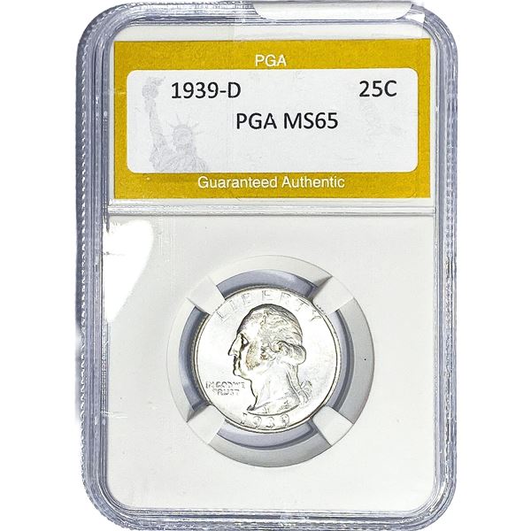 1939-D Washington Silver Quarter PGA MS65
