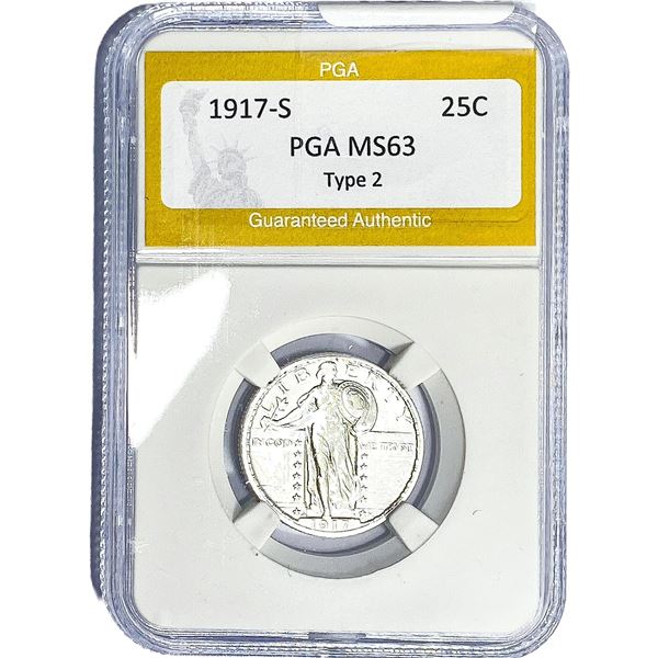 1917-S Standing Liberty Quarter PGA MS63 Type 2