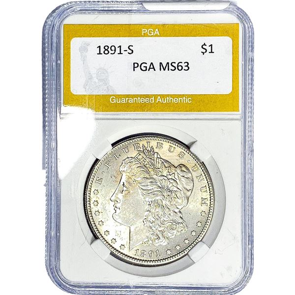 1891-S Morgan Silver Dollar PGA MS63