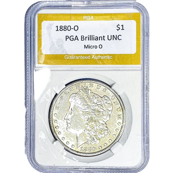 1880-O Morgan Silver Dollar PGA BU Micro O