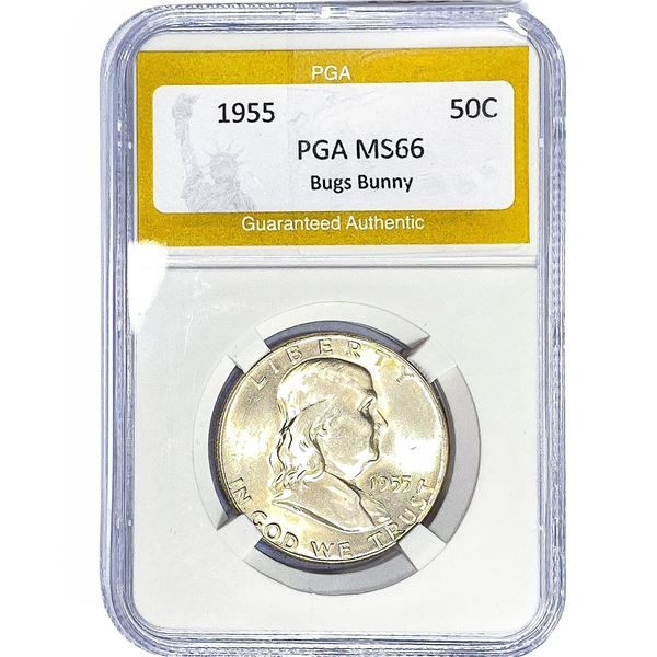 1955 Franklin Half Dollar PGA MS66 Bugs Bunny