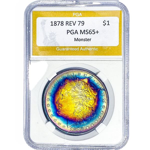 1878 Rev 79 Morgan Silver Dollar PGA MS65+