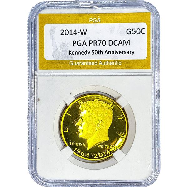 2014 Gold $50 Kennedy 50th Anniv. PGA PR70 DCAM