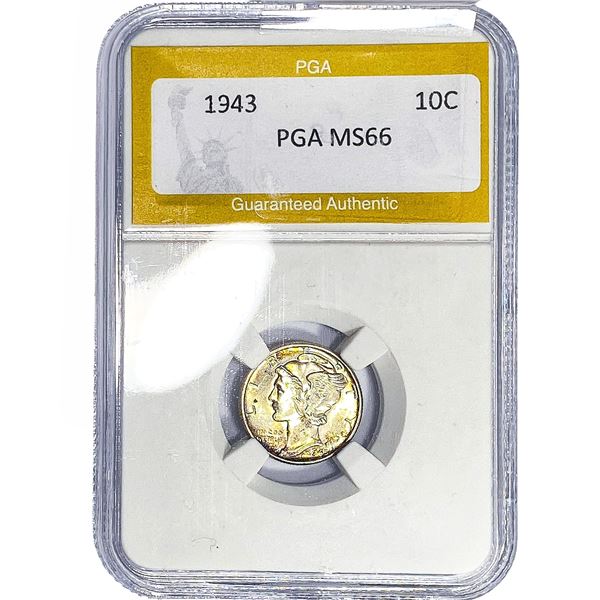 1943 Mercury Silver Dime PGA MS66