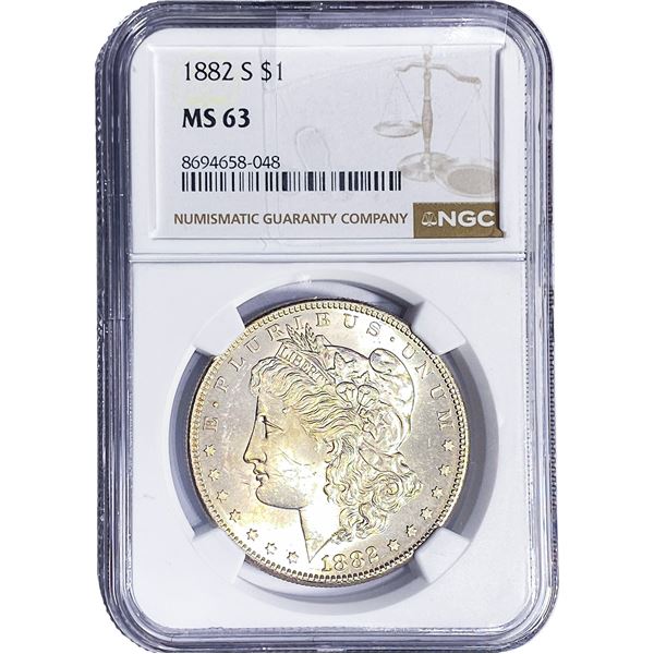 1882-S Morgan Silver Dollar NGC MS63