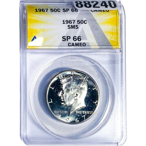 1967 Kennedy Half Dollar ANACS SP66 Cameo