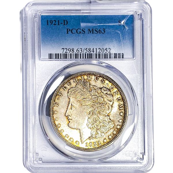 1921-D Morgan Silver Dollar PCGS MS63