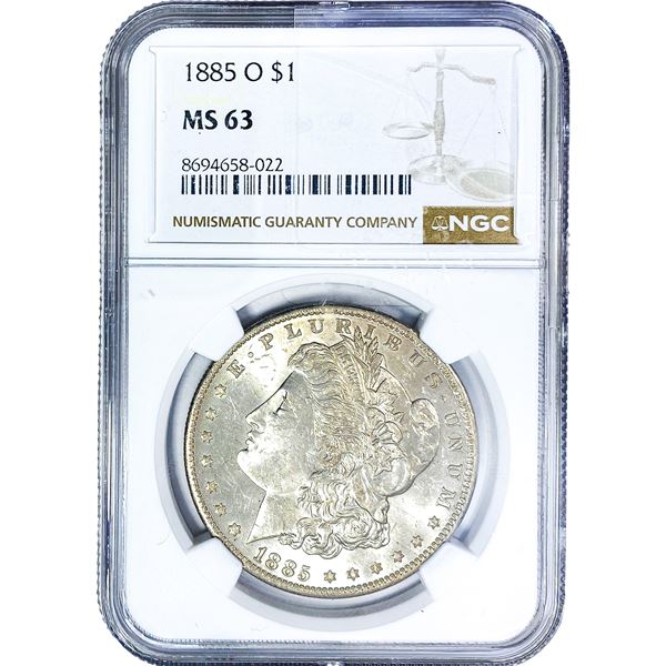 1885-O Morgan Silver Dollar NGC MS63