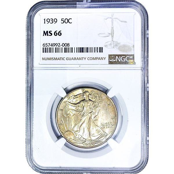 1939 Walking Liberty Half Dollar NGC MS66