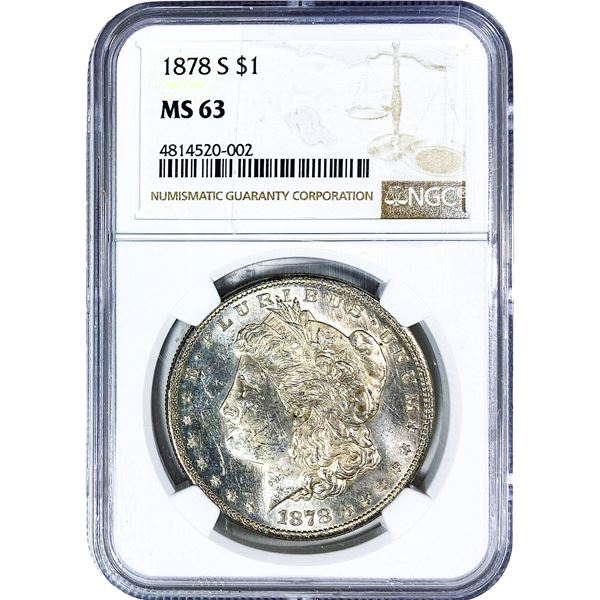 1878-S Morgan Silver Dollar NGC MS63