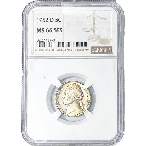 1952-D Jefferson Nickel NGC MS66 5FS