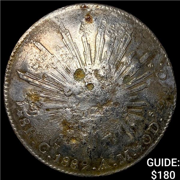 Mexico Silver 8 Reales Chopmarks NEARLY UNCIRCULATED