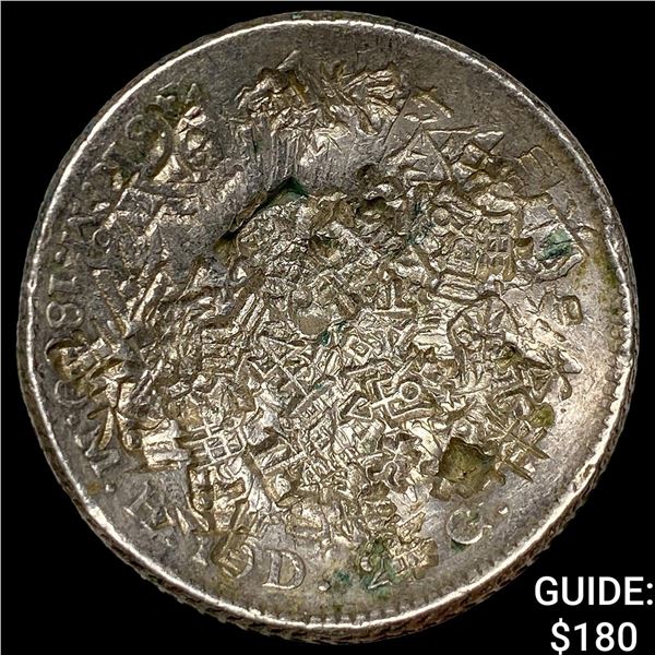 Mexico Silver 8 Reales Chopmarks NEARLY UNCIRCULATED
