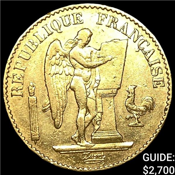 1876 France Gold 20 Francs CLOSELY UNCIRCULATED