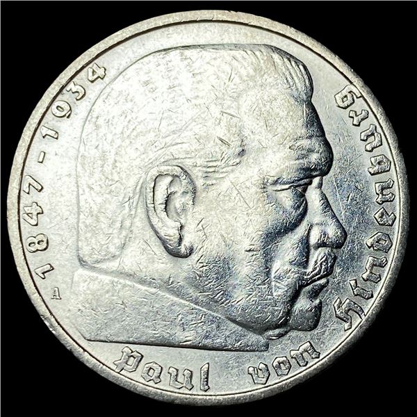1936A Germany Silver 5 Reichsmark