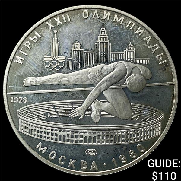 1980 Russian Summer Olymp. XXII 1/2oz Silver Medal
