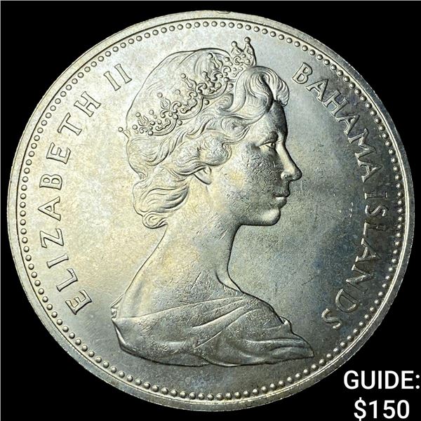 1966 Bahamas Silver 2 Dollars
