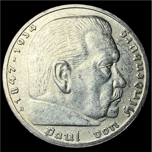 1939B Germany Silver 5 Reichsmark